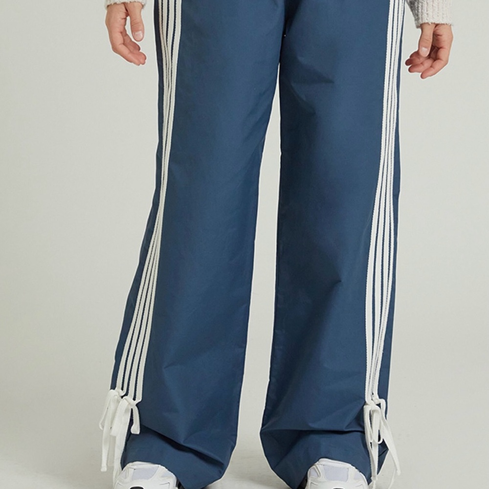 PacSun Navy Wide Leg Track Pants - Picture 2 of 4